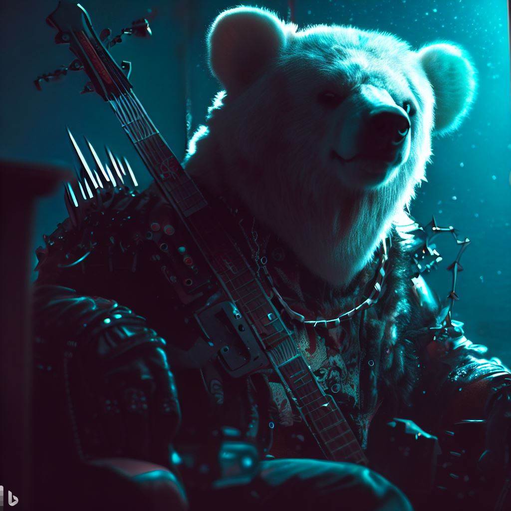 AI Image - Cyberpunk Metal Polar Bear